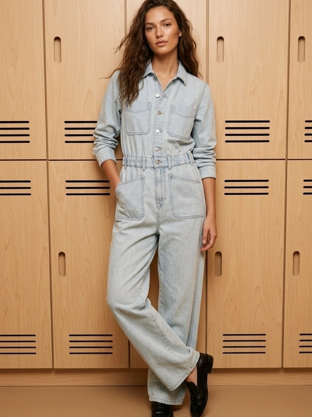 Universal Thread Light Wash Denim Women’s Jumpsuit Overalls